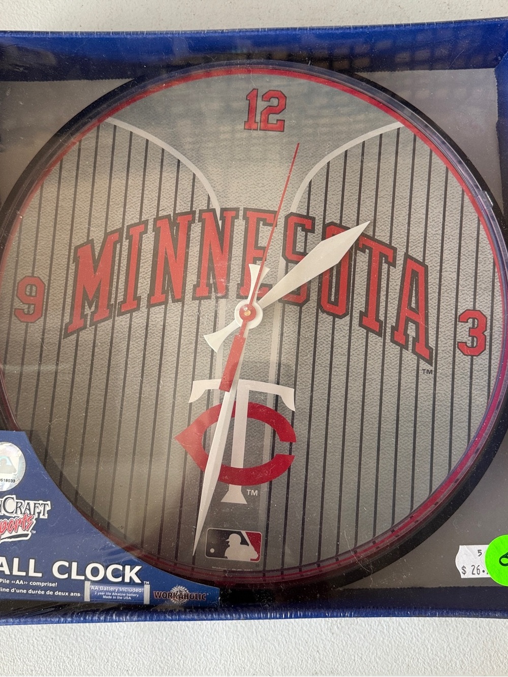 Minnesota Twins MLB Wall Clock New Sealed